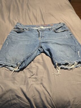 Faded Glory Light Blue Distressed Denim Shorts
